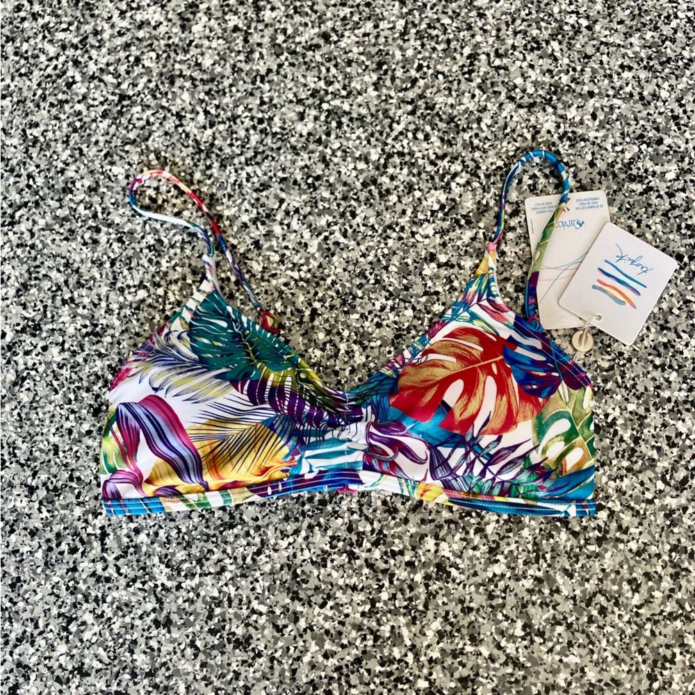 Tropik โฆ Colorful Tropileaf Bikini Top (XS)